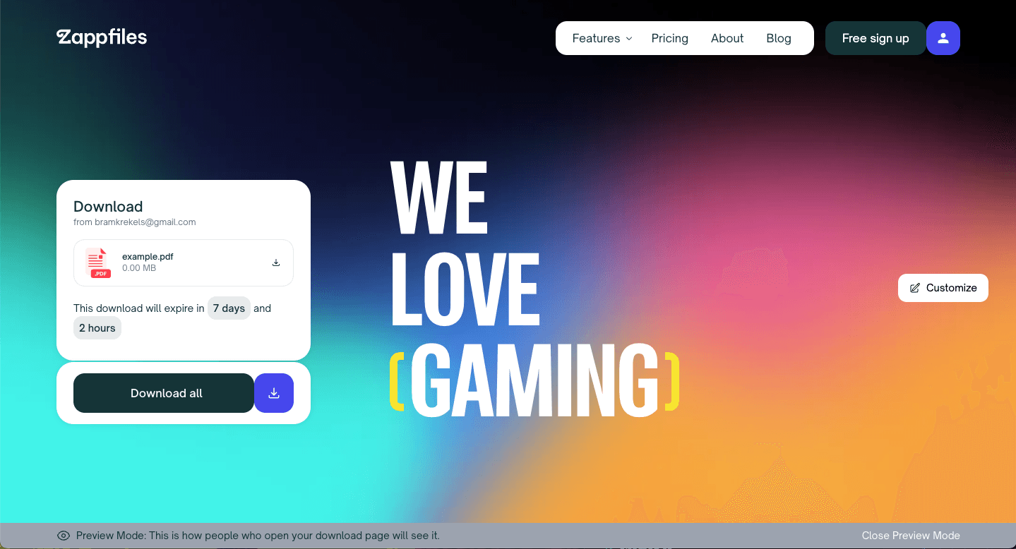 ZappFiles folder structure screenshot