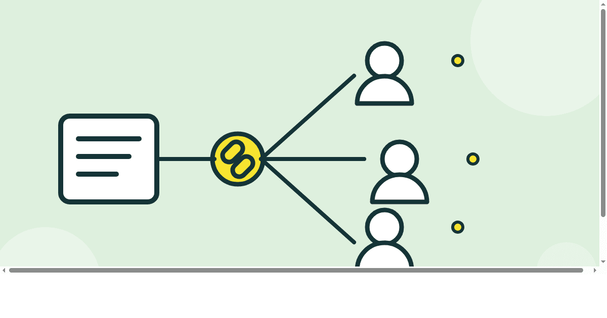 Illustration of one link branching out to several people all receiving the same files